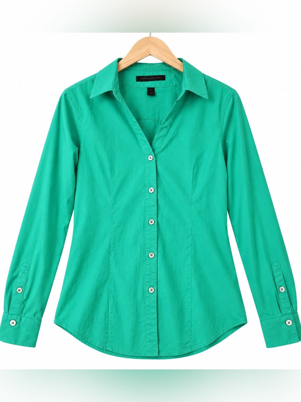 Design Studio Teal Fitted Button Down Shirt Women’s M